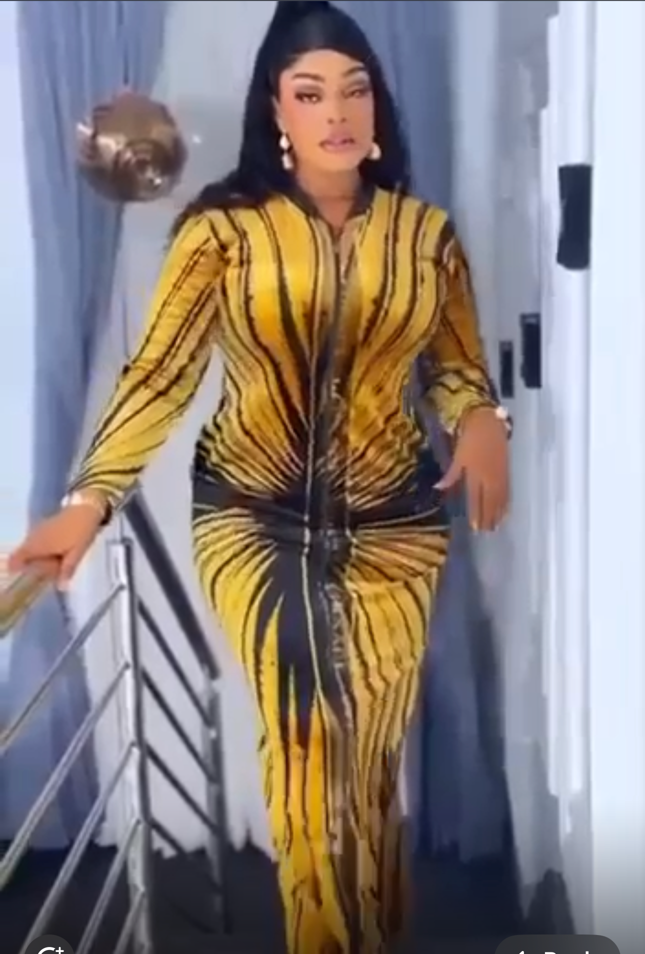 Tiger Stripe Velvet Maxi Dress — Gold & Black