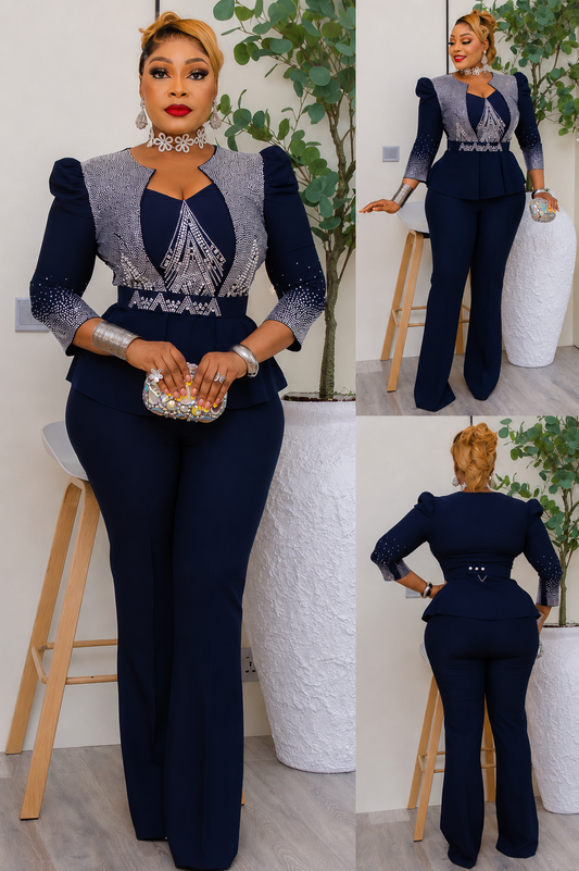 2 piece Embellished Peplum
