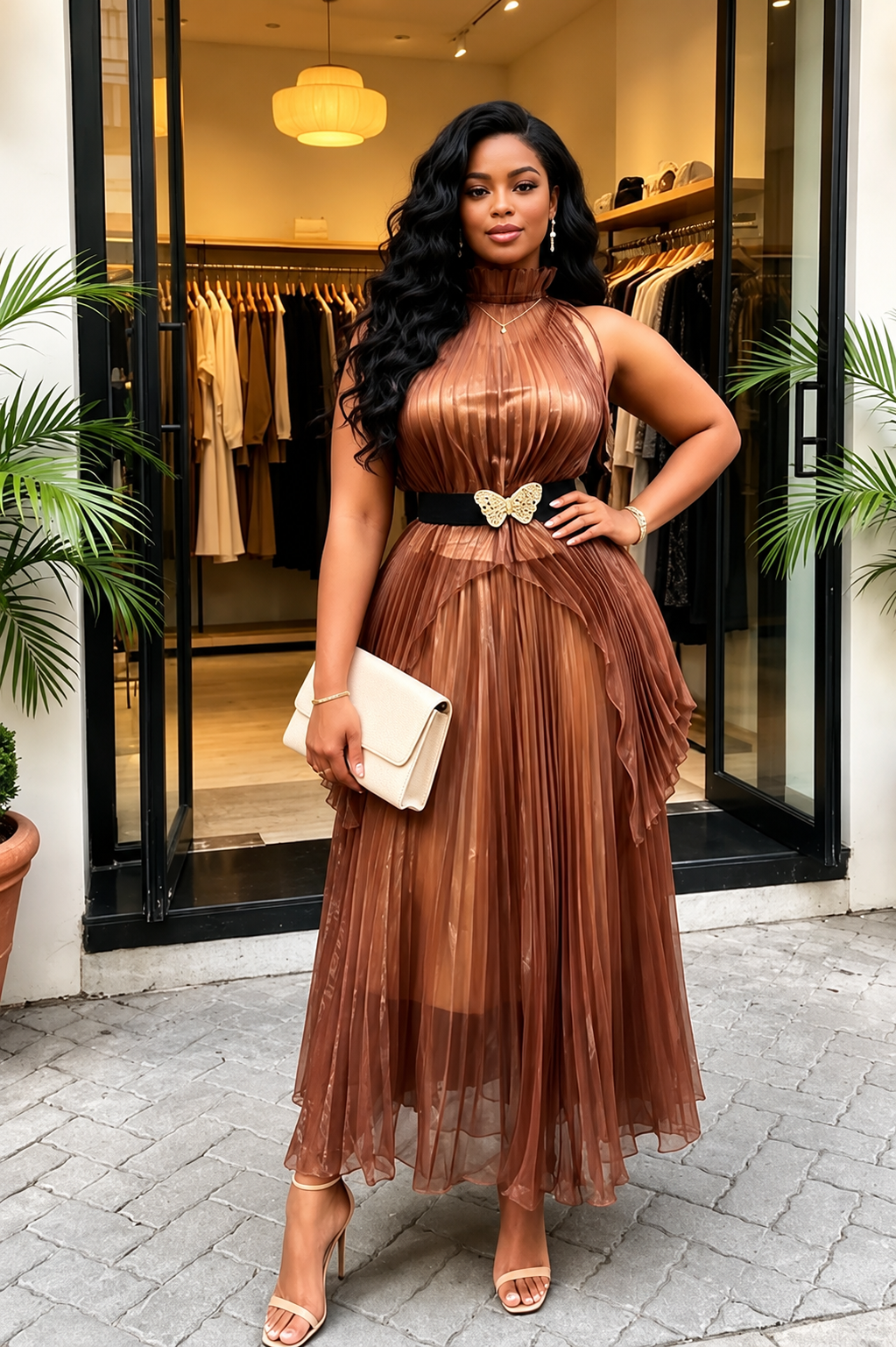 Royal Golden Layered Tulle Dress