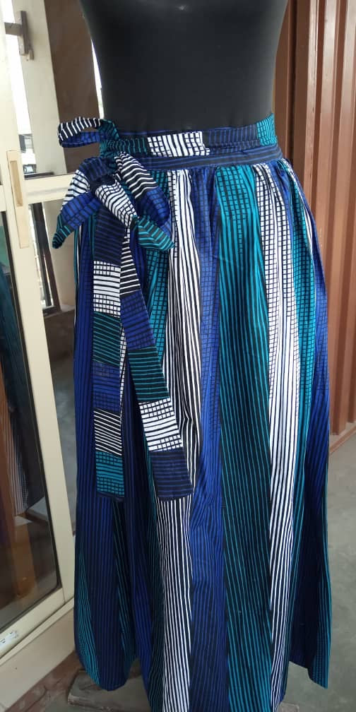 Long skirt- Blue stripe